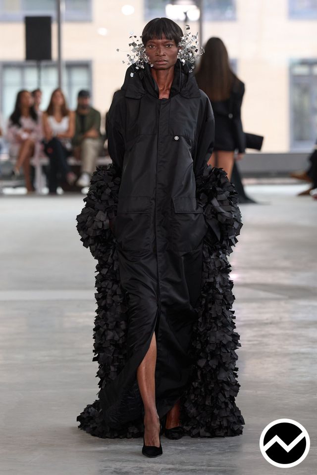 AREA, SS26 womenswear, Drop Shoulder Coat, look 28