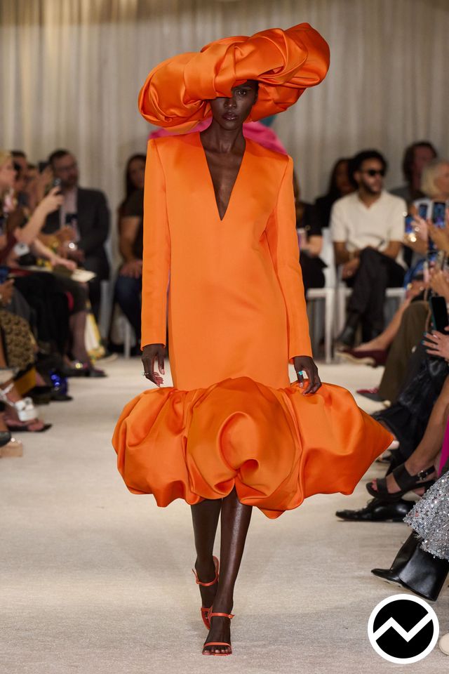 Christian Siriano, SS26 womenswear, Orange, look 56