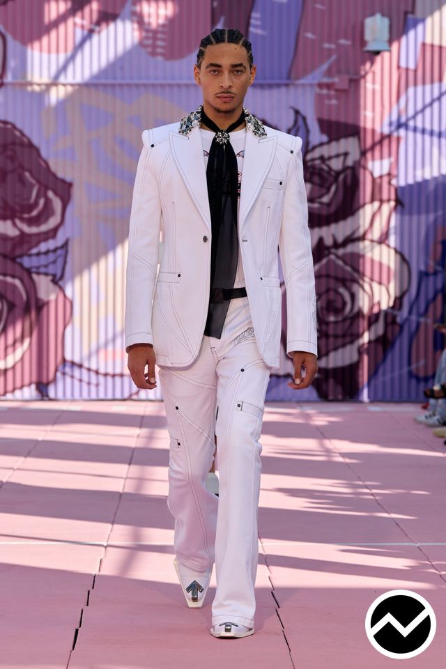 Off-White, SS26 menswear, Lavender, look 44