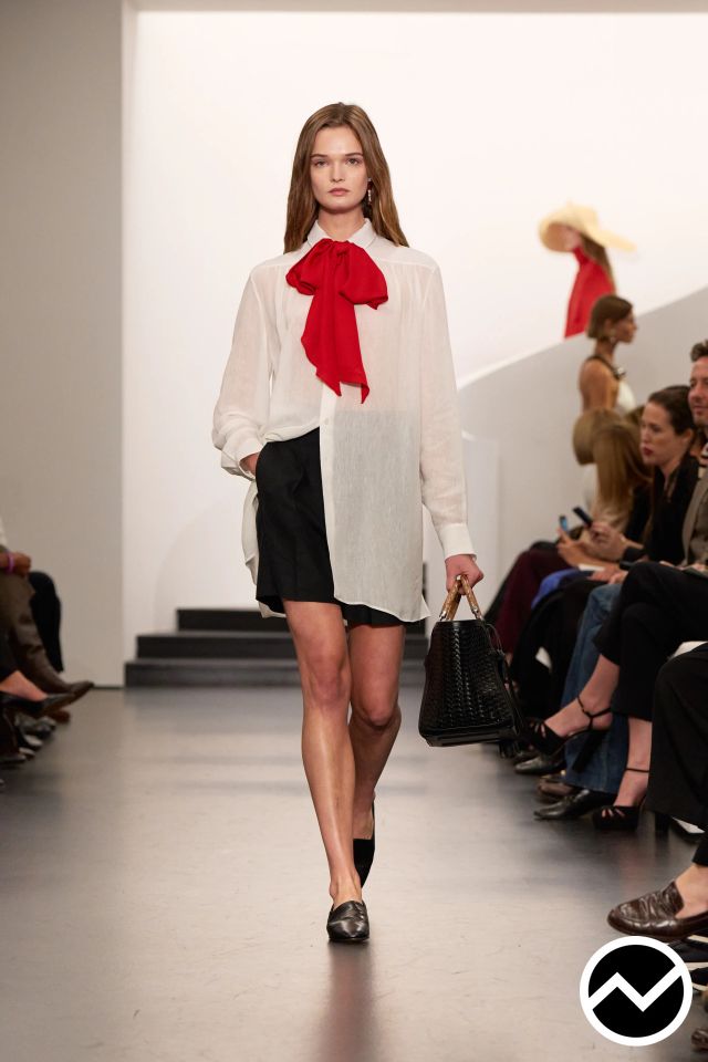 Ralph Lauren, SS26 womenswear, Longline Shirts, look 12