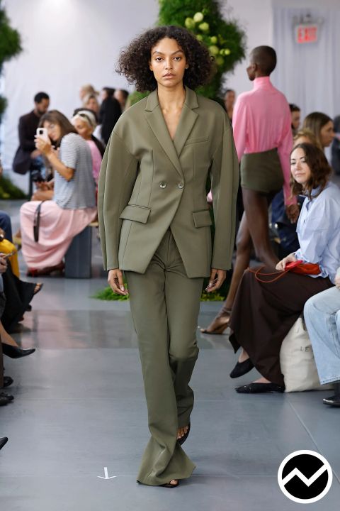 Tibi, SS26 womenswear, Olive, look 35