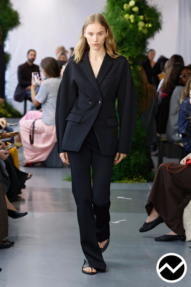 Tibi, SS26 womenswear, Drop Shoulder Jacket, look 38