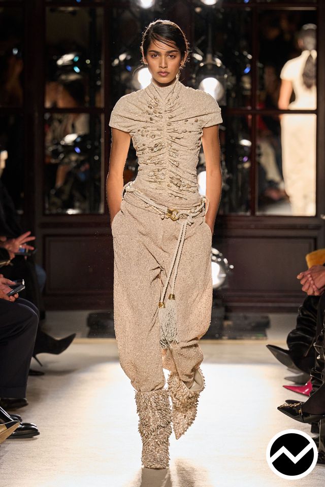 Balmain, SS26 womenswear, Brocade, look 40
