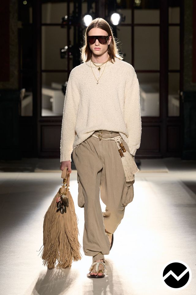 Balmain, SS26 menswear, Beige Twins, look 15