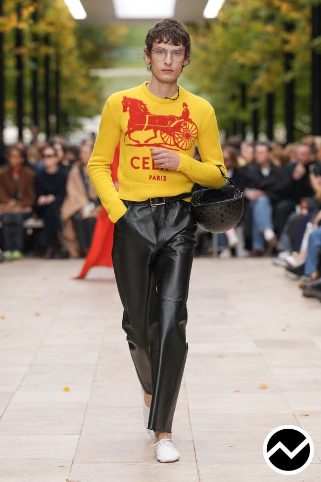 Celine, SS26 menswear, Mustard, look 45