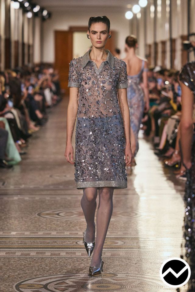 Georges Hobeika, SS26 womenswear, Collar Dress, look 40