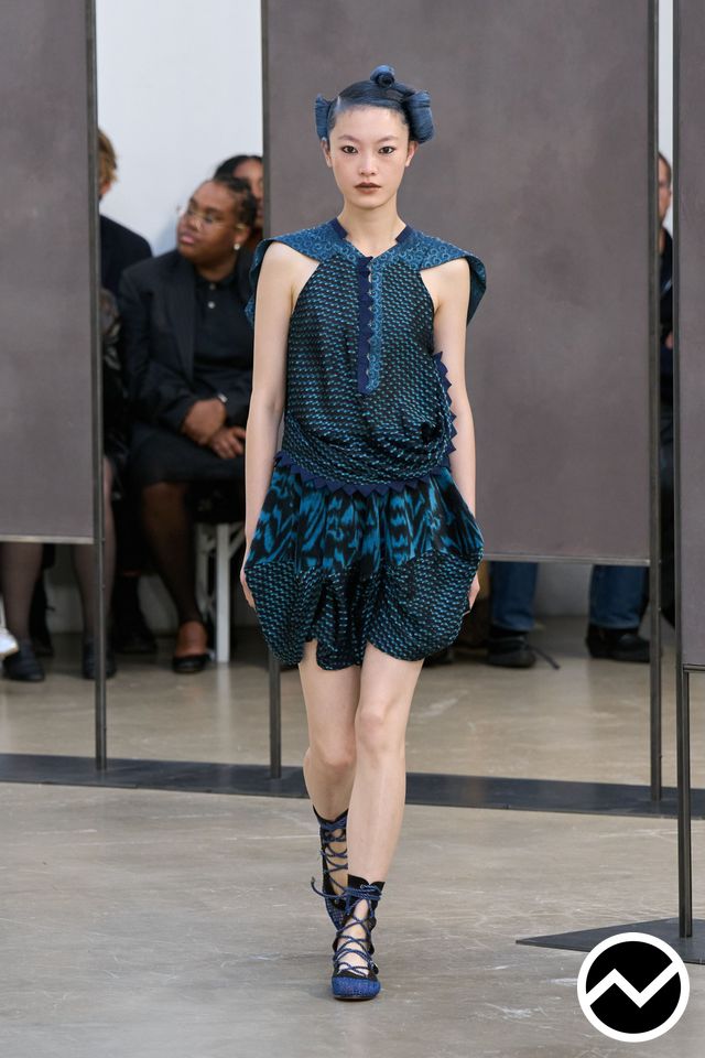 Kiko Kostadinov, SS26 womenswear, Midnight Blue, look 17