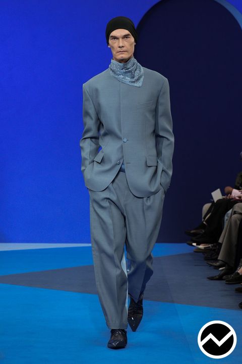 Lanvin, SS26 menswear, Nordic Blue, look 57