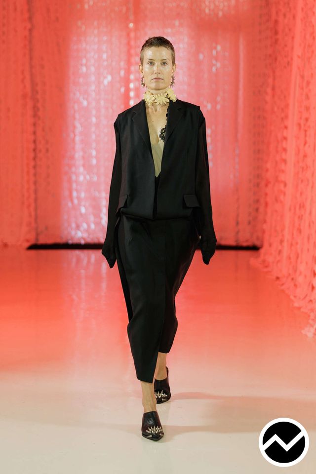 LITKOVSKA, SS26 womenswear, Buttoned Sweater, look 1