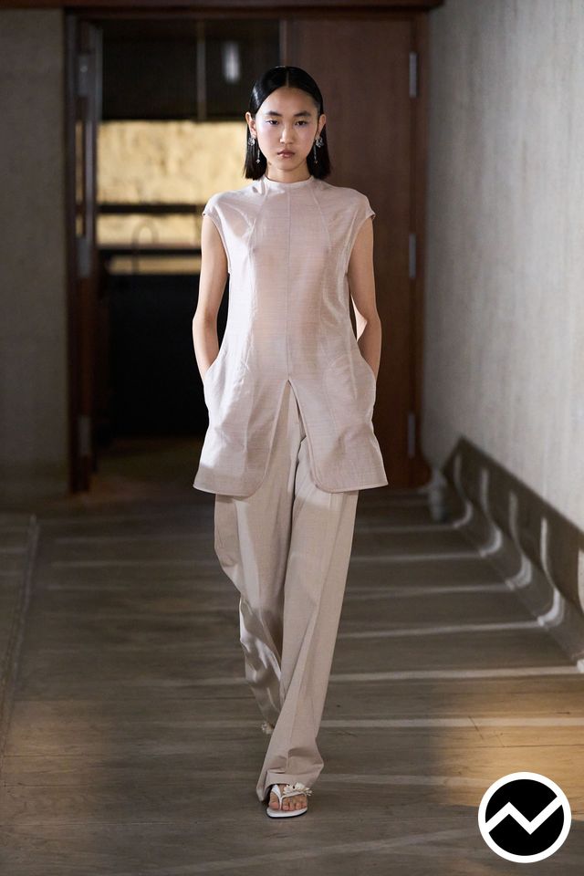 Mame Kurogouchi, SS26 womenswear, Taupe, look 3