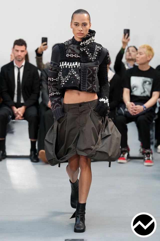 sacai, SS26 womenswear, Cropped Sweater, look 13