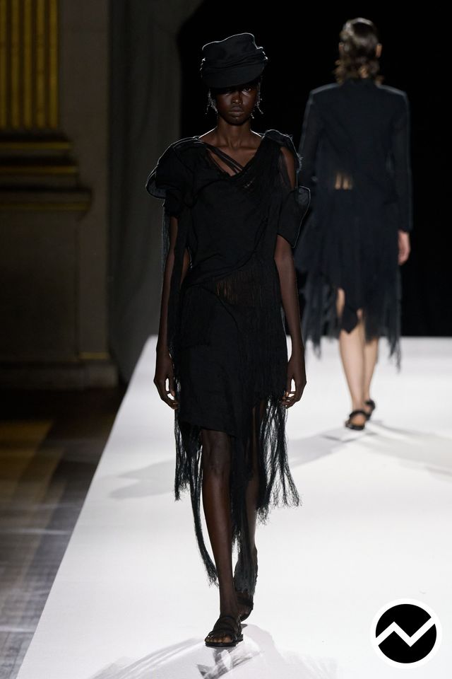 Yohji Yamamoto, SS26 womenswear, Raw Edge Dress, look 8