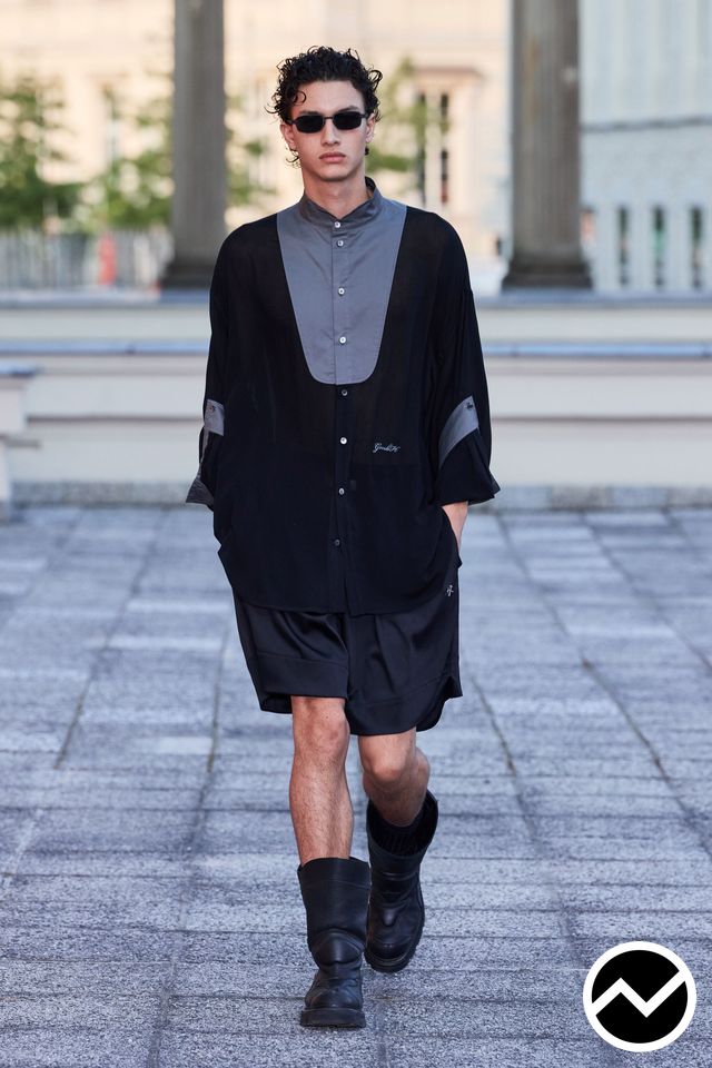 Gmbh, SS27 menswear, Pleated Shorts, look 14