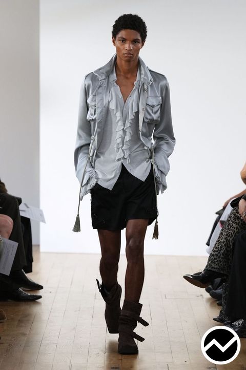 Oscar Ouyang, SS27 menswear, Curved Shirts, look 2