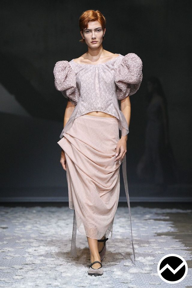 Pauline Dujancourt, SS27 womenswear, Dusty Rose, look 4