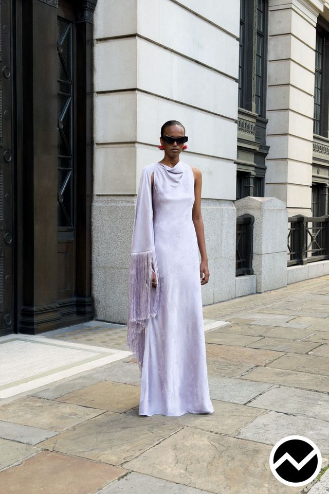 Self Portrait, SS27 womenswear, Lavender, look 32