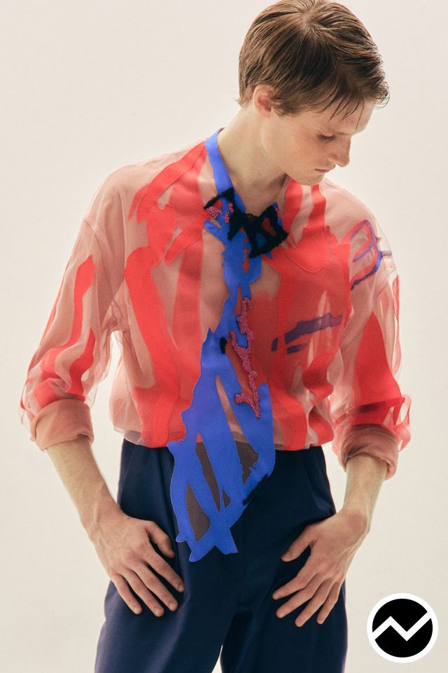 Steve O Smith, SS27 menswear, Organza, look 6