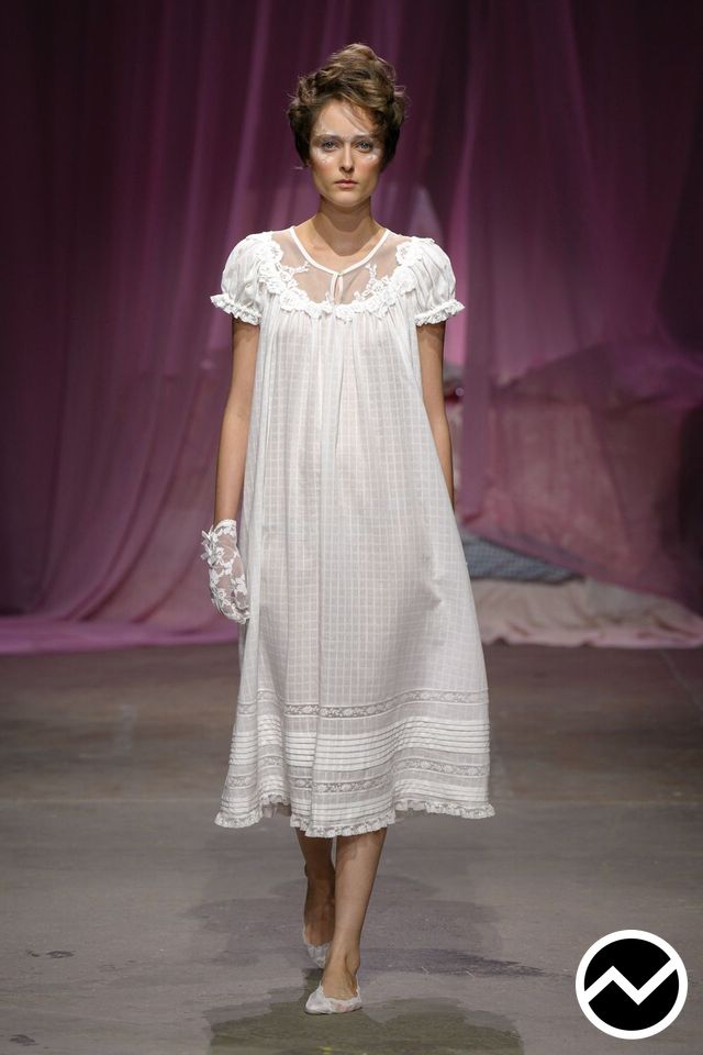 Yuhan Wang, SS27 womenswear, Puff Sleeve Dress, look 18