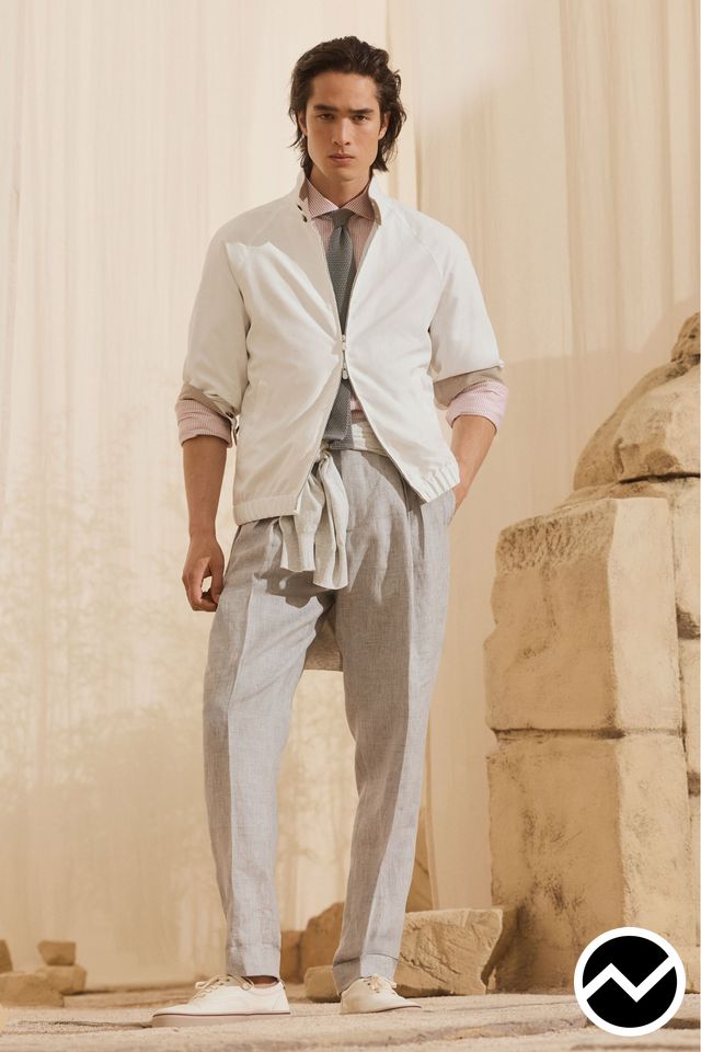 Brunello Cucinelli, SS27 menswear, Cuffed Pants, look 19