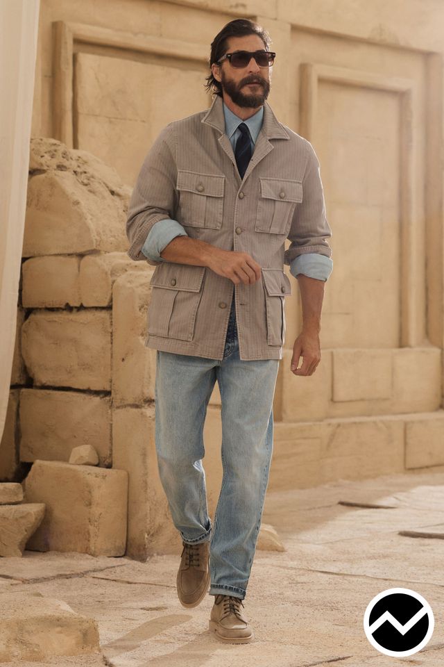 Brunello Cucinelli, SS27 menswear, Heritage Workwear, look 28
