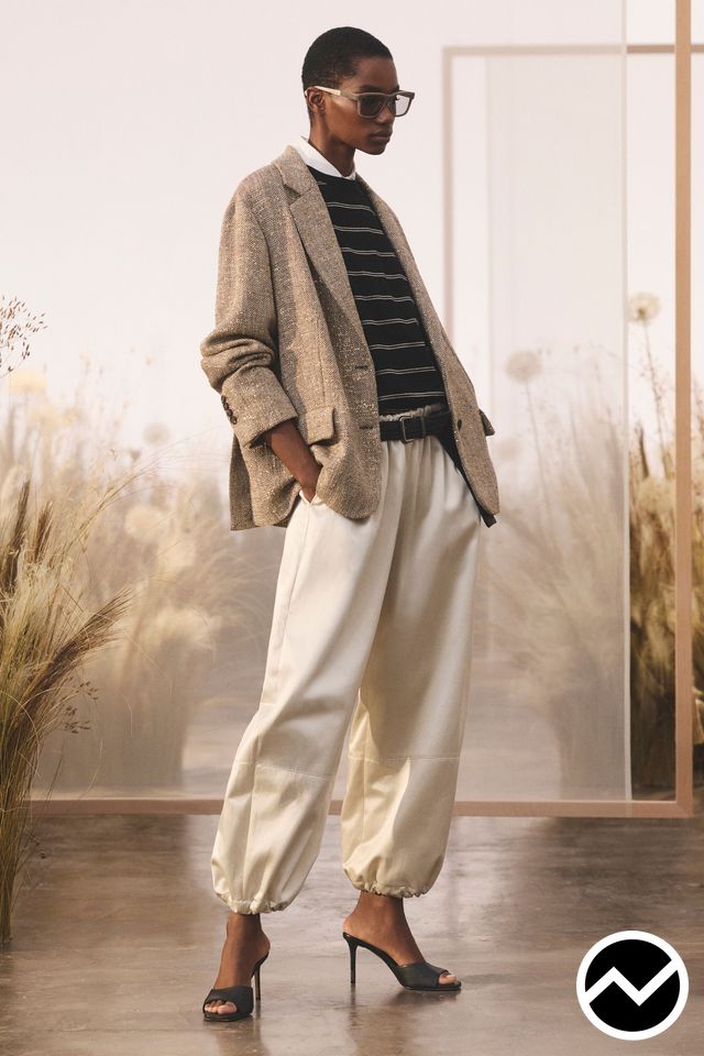 Brunello Cucinelli, SS27 womenswear, Barrel Pants, look 8