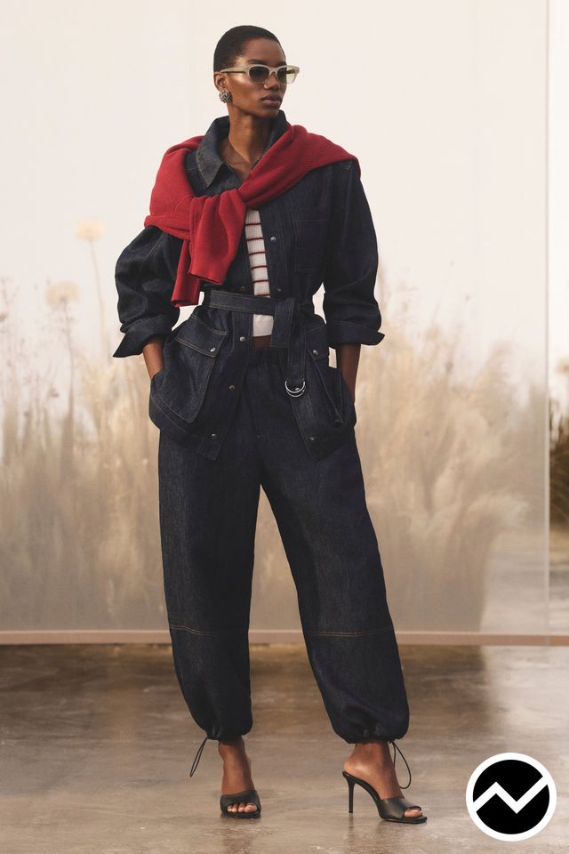 Brunello Cucinelli, SS27 womenswear, Barrel Jeans, look 15