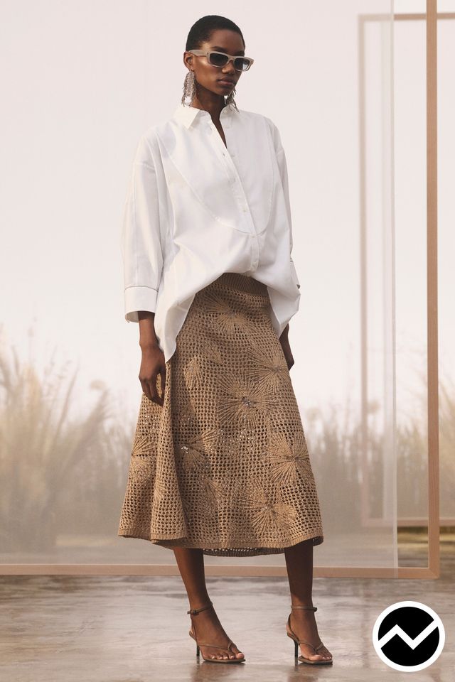 Brunello Cucinelli, SS27 womenswear, Midi Skirts, look 43