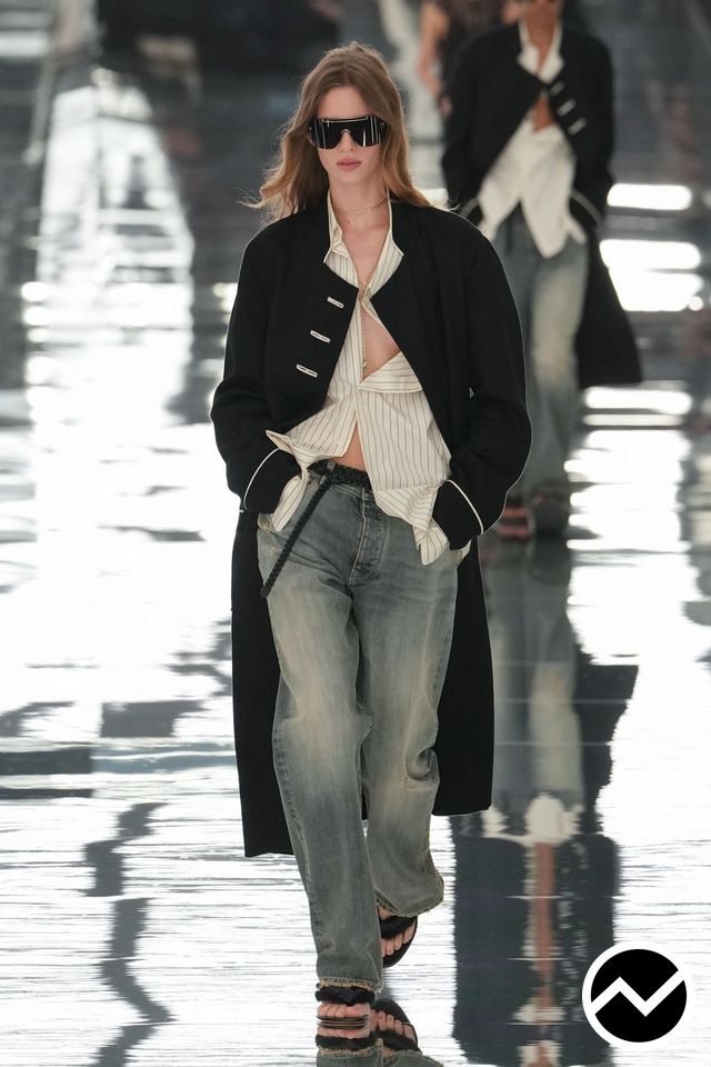 Fendi, SS27 womenswear, Frayed Jeans, look 36