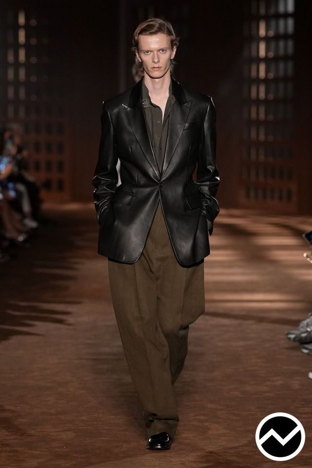 Ferragamo, SS27 menswear, Curved Hem Jacket, look 49