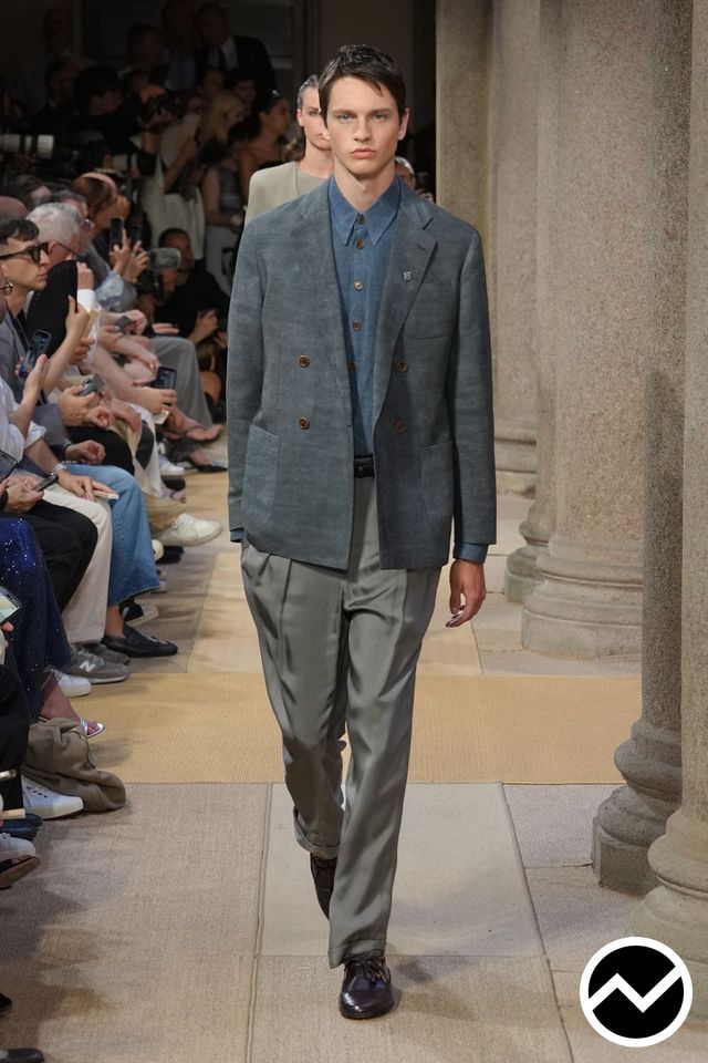 Giorgio Armani, SS27 menswear, Nordic Blue, look 108