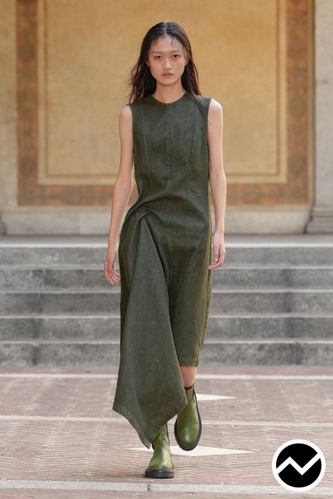 Marques’almeida, SS27 womenswear, Asymmetric Hem Dress, look 4