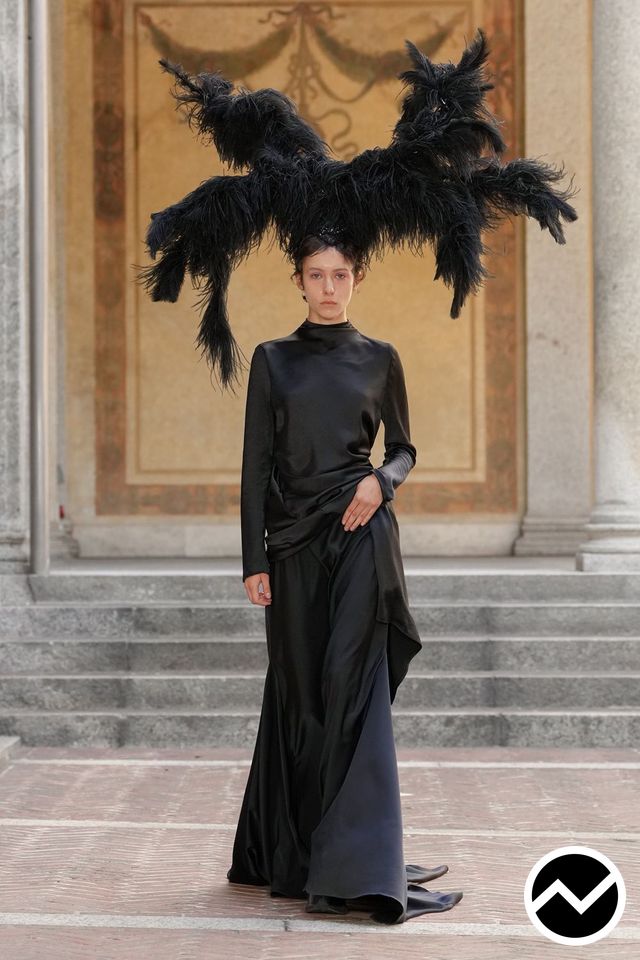 Marques’almeida, SS27 womenswear, High Neckline Blouse, look 6
