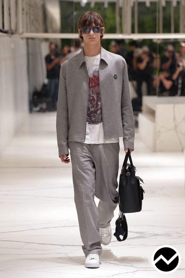Philipp Plein, SS27 menswear, Elemental Gray, look 24
