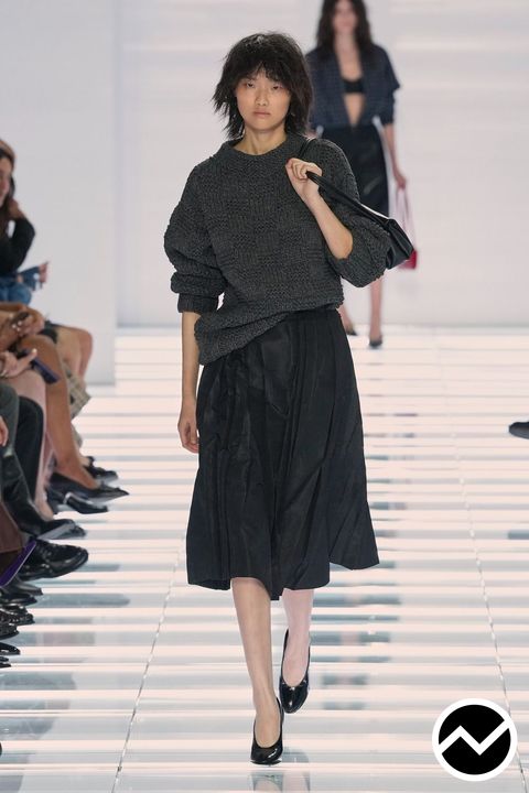 Prada, SS27 womenswear, Asymmetric Hem Sweater, look 42