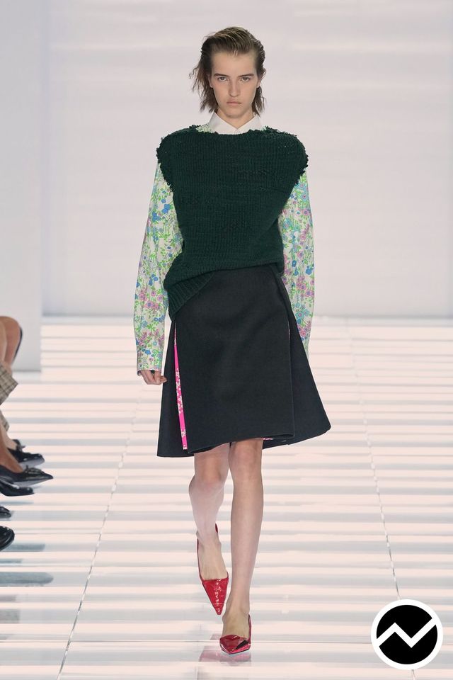 Prada, SS27 womenswear, Pine Green, look 49
