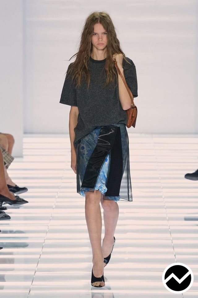 Prada, SS27 womenswear, Charcoal, look 54
