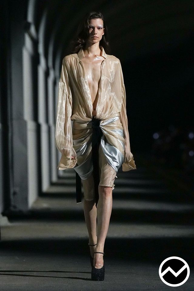 The Attico, SS27 womenswear, Draped Dress, look 41