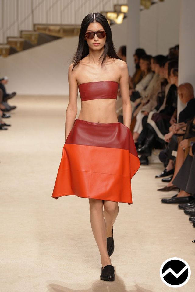 Tod's, SS27 womenswear, Asymmetric Hem Skirts, look 19