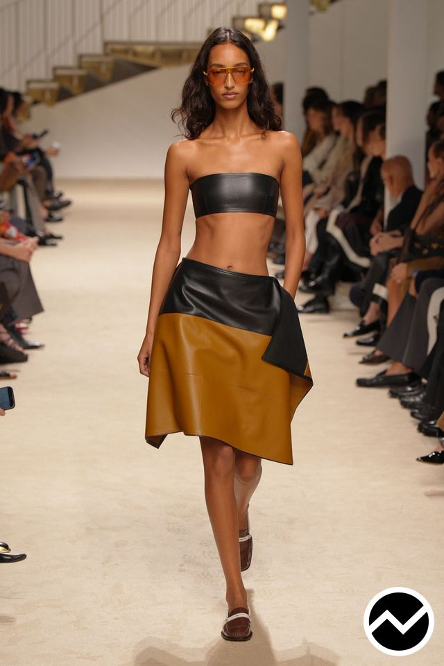 Tod's, SS27 womenswear, Asymmetric Hem Skirts, look 21
