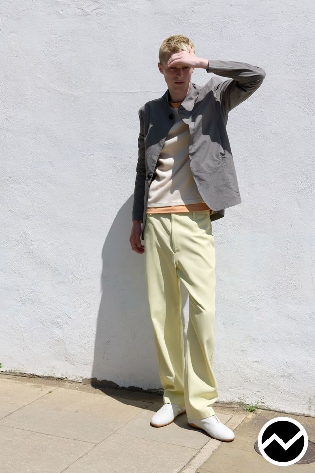 Derrick, SS27 menswear, Curved Hem Jacket, look 4