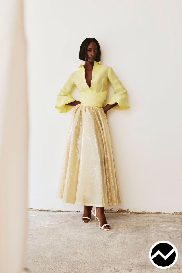 Greta Constantine, SS27 womenswear, Almond, look 1