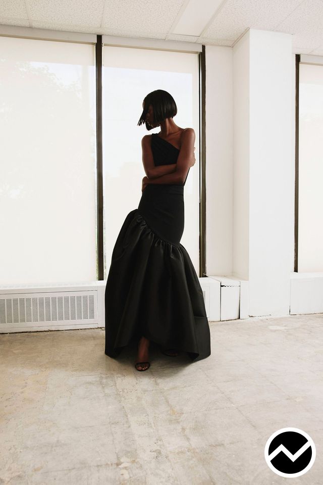 Greta Constantine, SS27 womenswear, Asymmetric Hem Dress, look 21