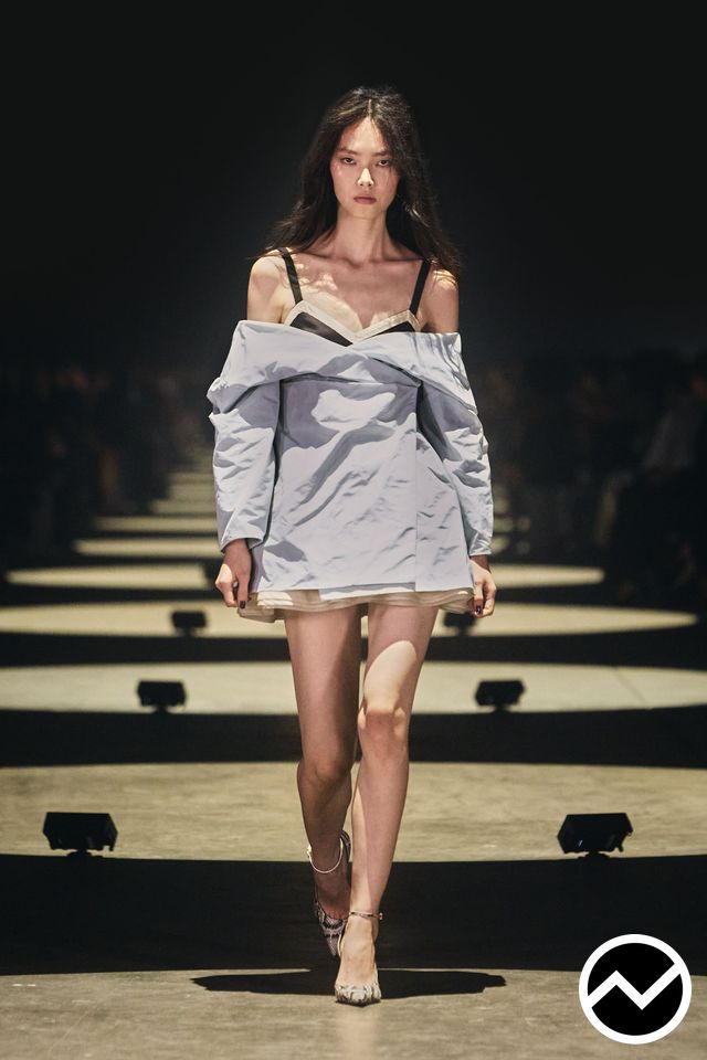 Khaite, SS27 womenswear, Pastel Blue, look 13
