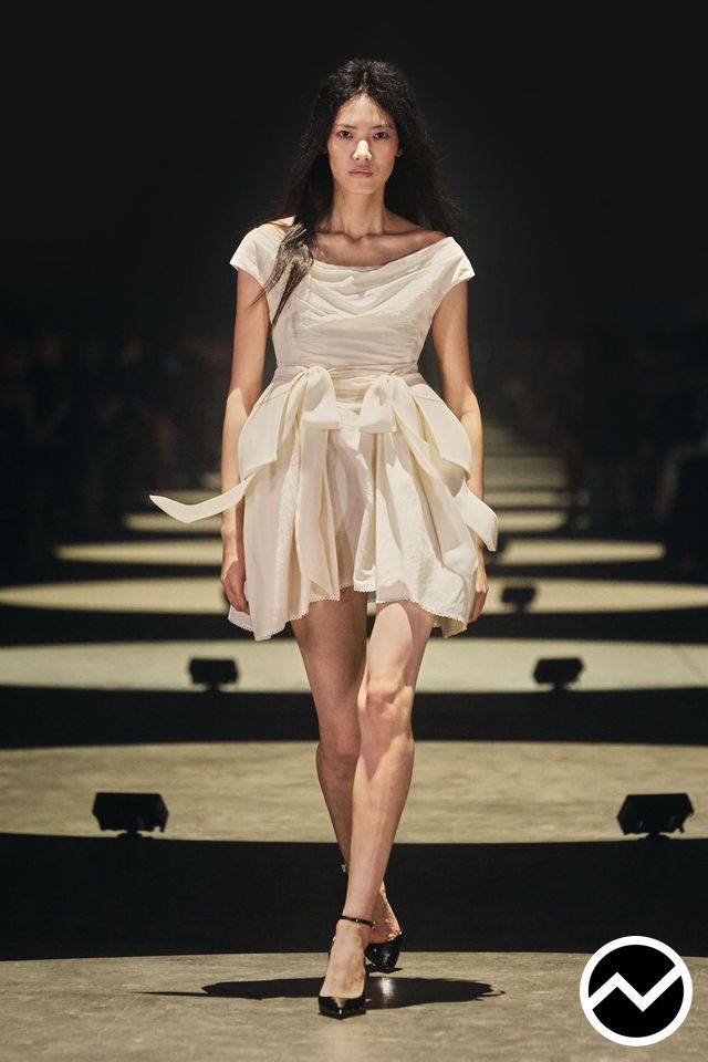 Khaite, SS27 womenswear, Draped Dress, look 16