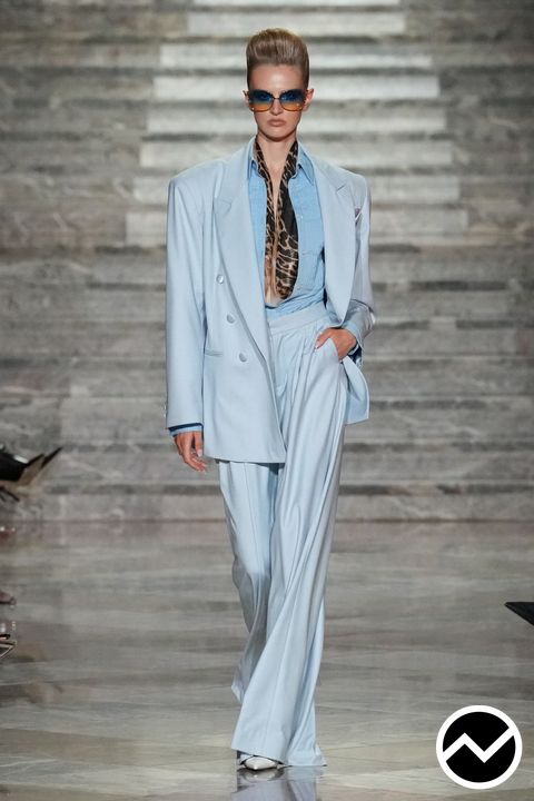Laquan Smith, SS27 womenswear, Powder Blue, look 15