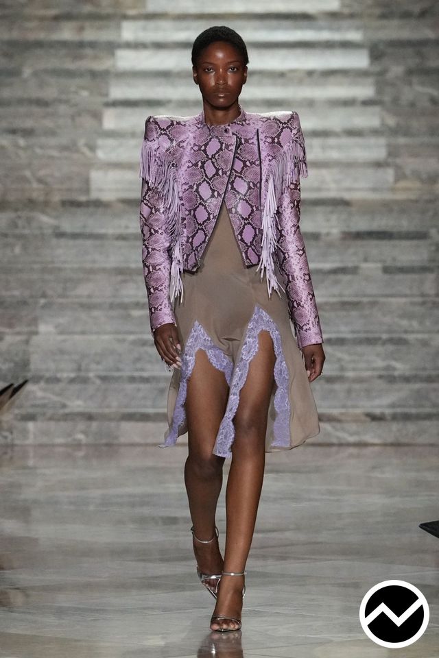Laquan Smith, SS27 womenswear, Lavender, look 26