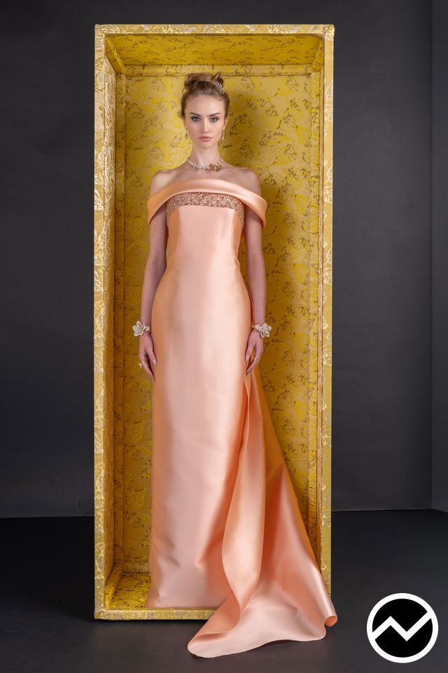 Reem Acra, SS27 womenswear, Salmon, look 27