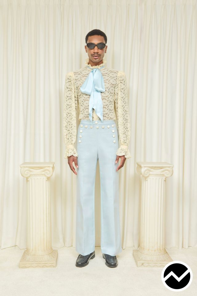 Tanner Fletcher, SS27 menswear, Lace, look 49