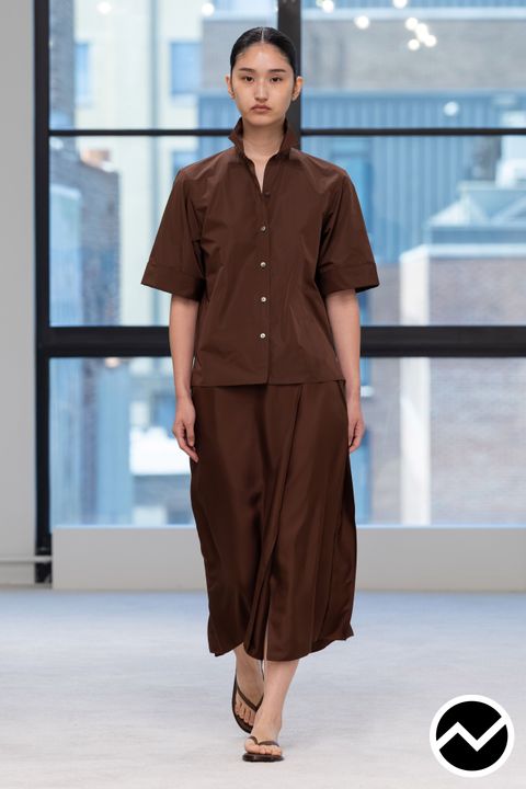 Theory, SS27 womenswear, Elbow Sleeve Shirts, look 14