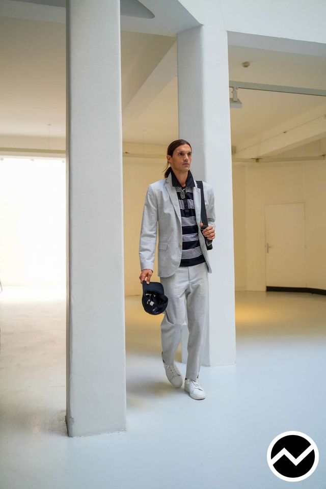 Agnes B, SS27 menswear, Silver, look 7